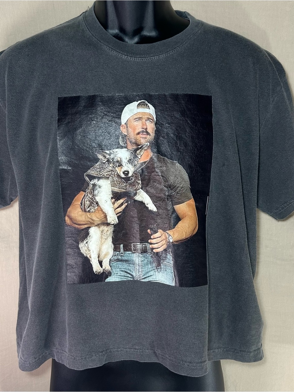 Comfort Colors Country Music Dog Graphic Tee Large Washed Black